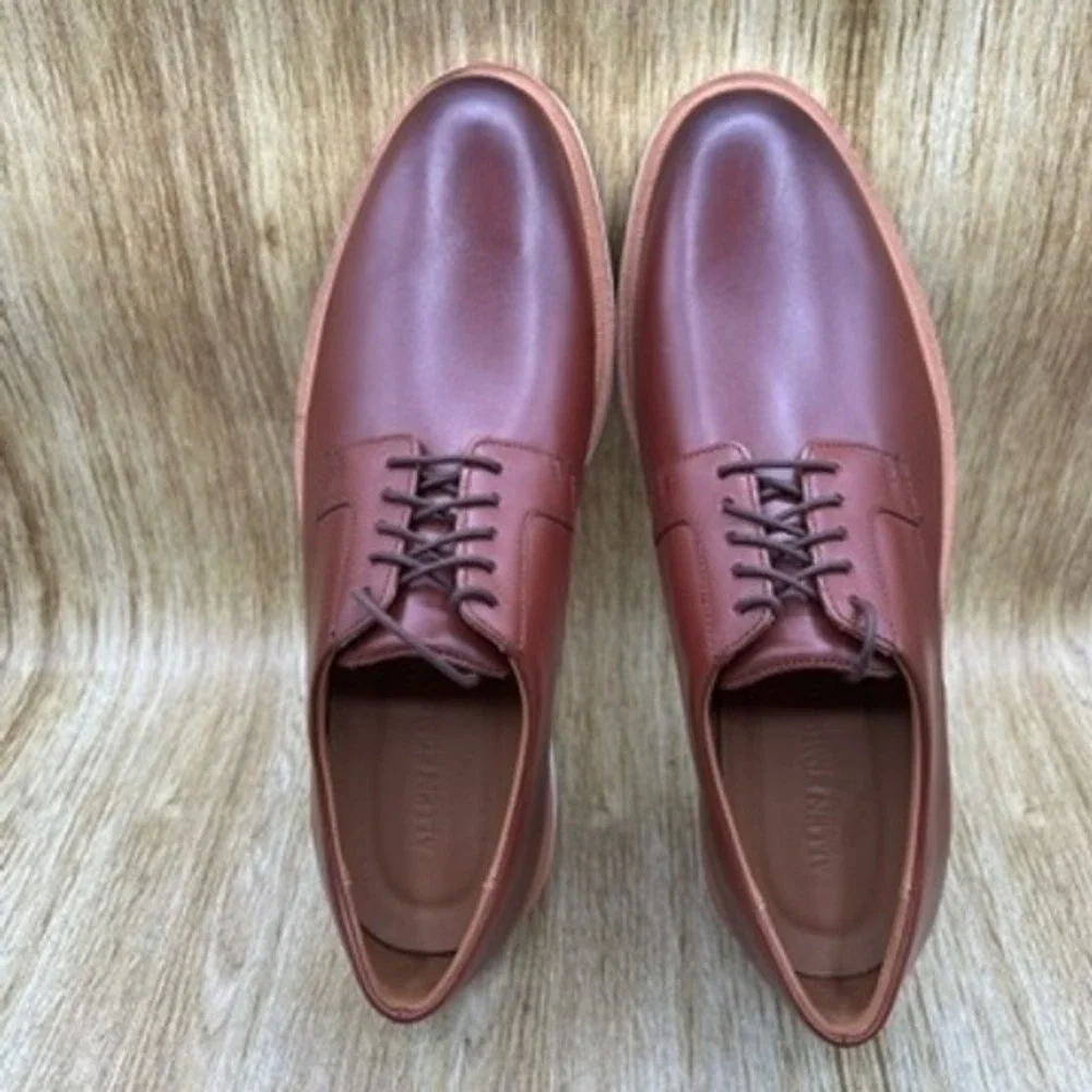 Allen Edmonds Benson Derby Men's Size 11 D Chili Leather Plain Toe Wedge 7797